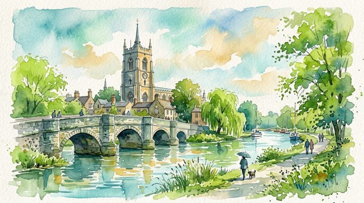 Chelmsford watercolor landmark illustration